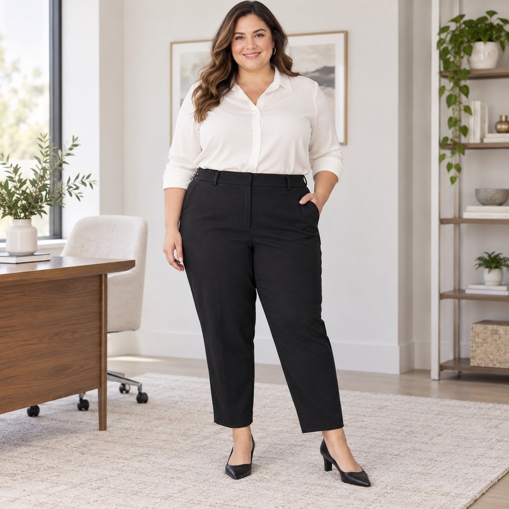 Talbots Womens 24W Black Wool Lined Trousers Straight Leg Italian Fabric Pants